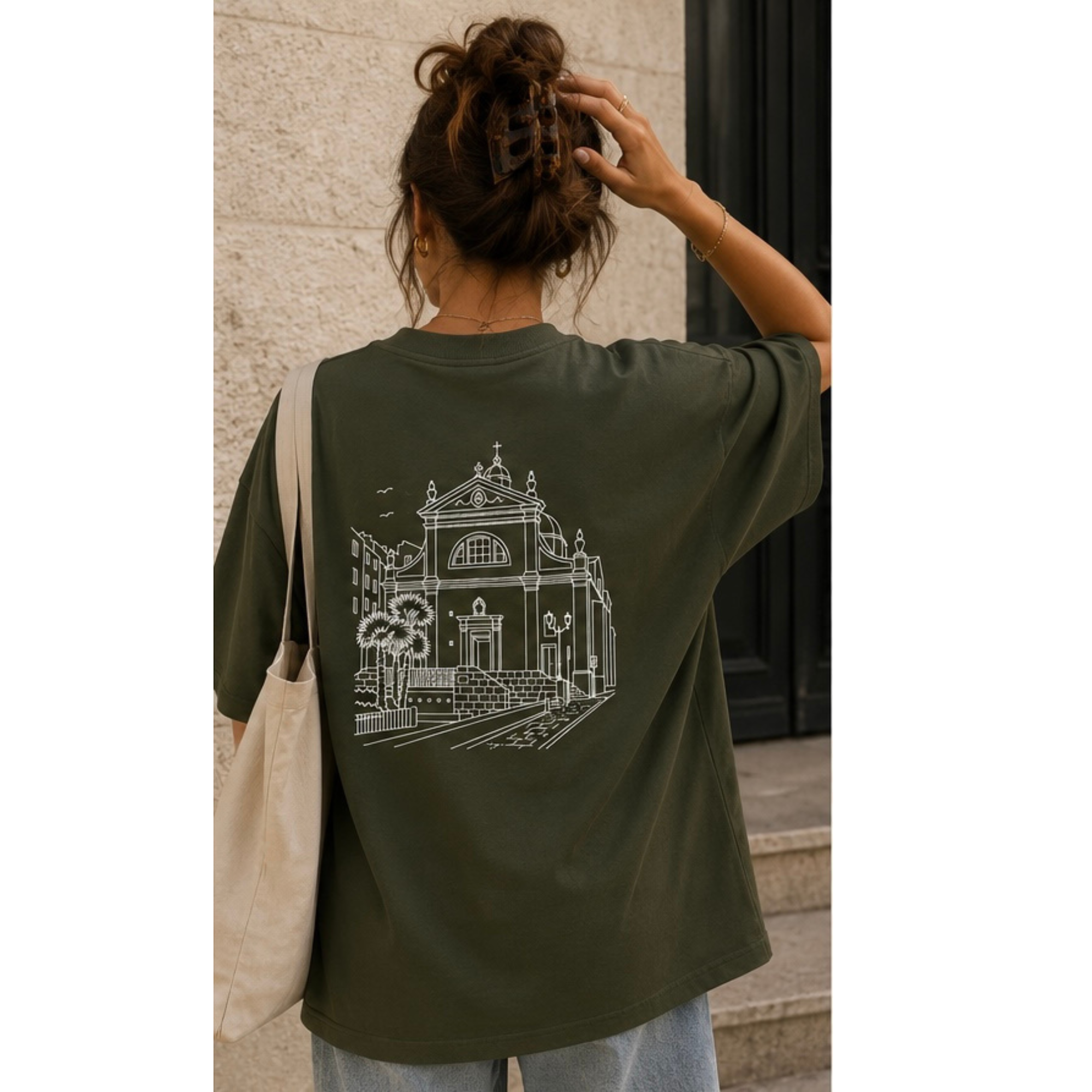 T-shirt oversize Cathédrale d'Ajaccio